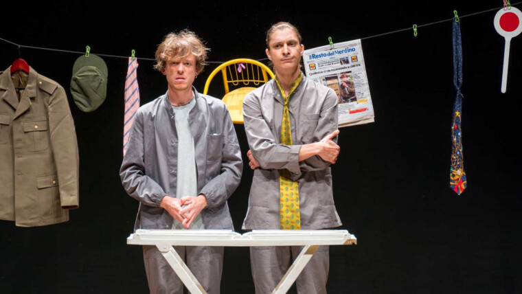 "La Sparanoia", con Niccolò Fettarappa e Lorenzo Guerrieri (foto di Antonio Ficai, Courtesy Of Fondazione Armunia)